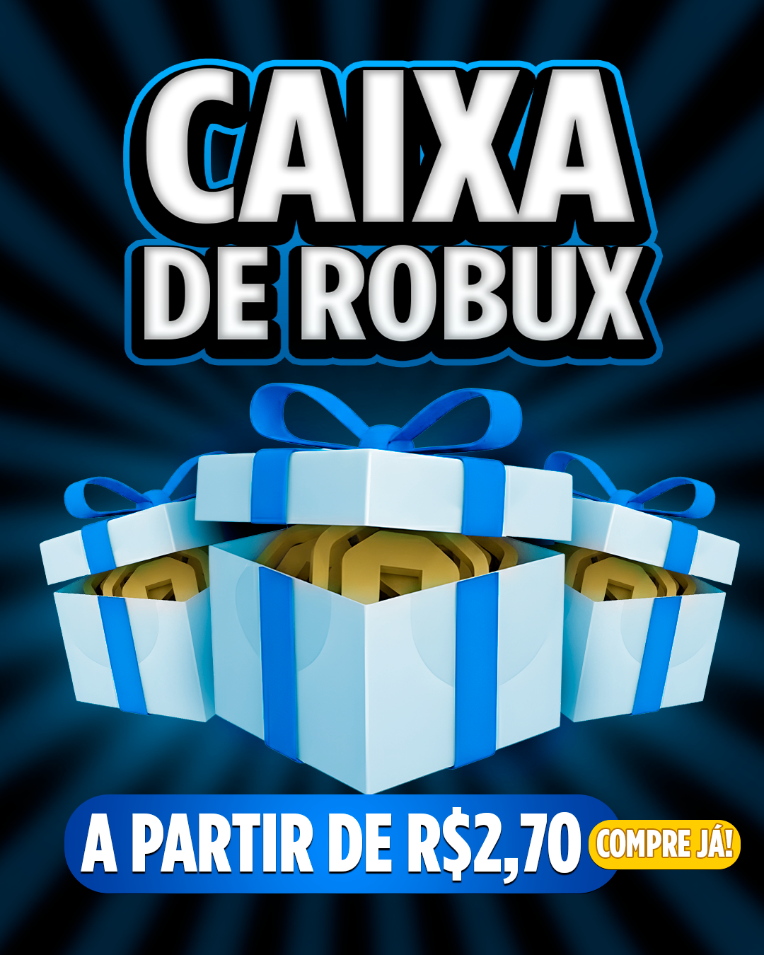 💎 Caixa de Robux! (100 à 5.000 Robux!)